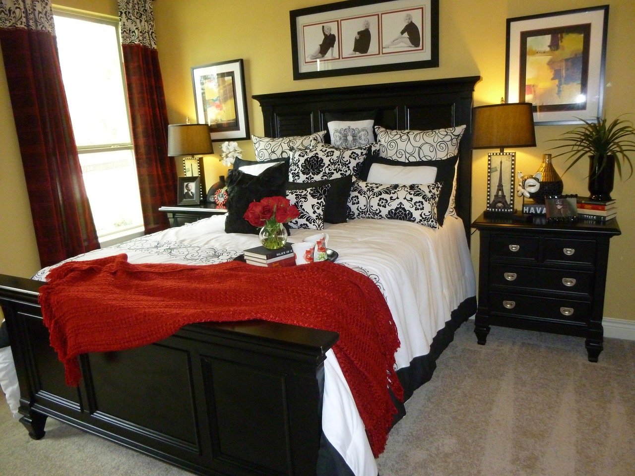 interior design bedroom bed free photo
