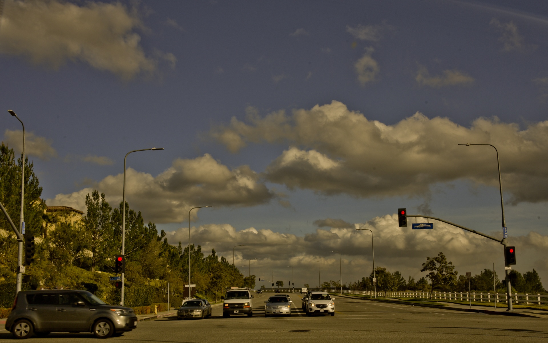 cars intersection signal free photo
