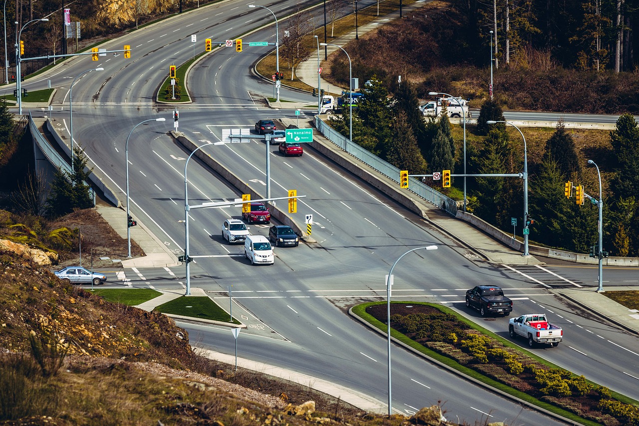 intersection  traffic  cars free photo