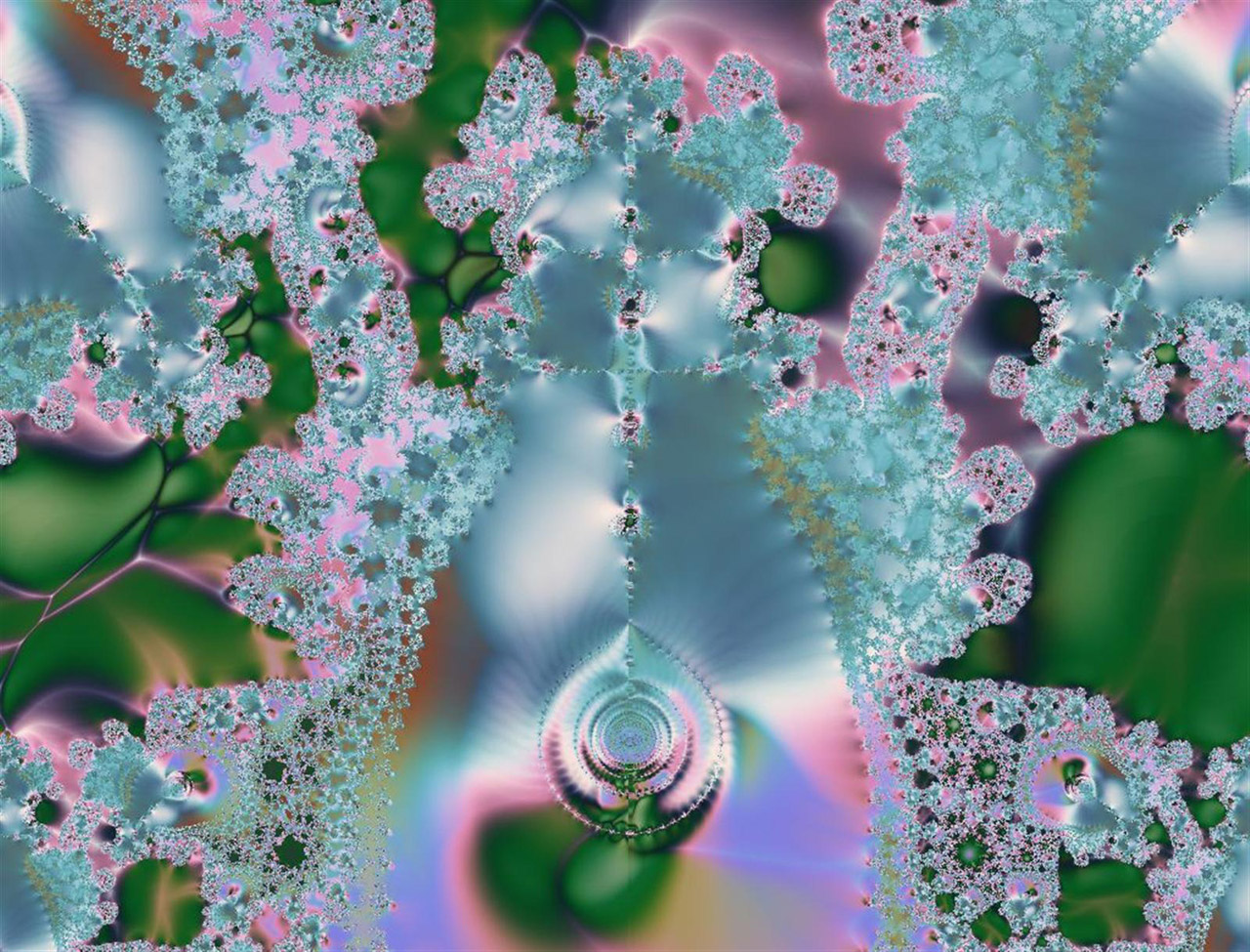 fractal pink green free photo