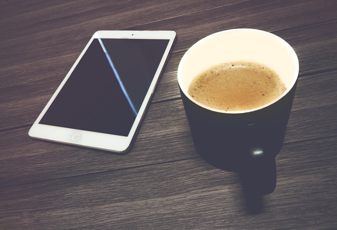 ipad coffee tablet free photo