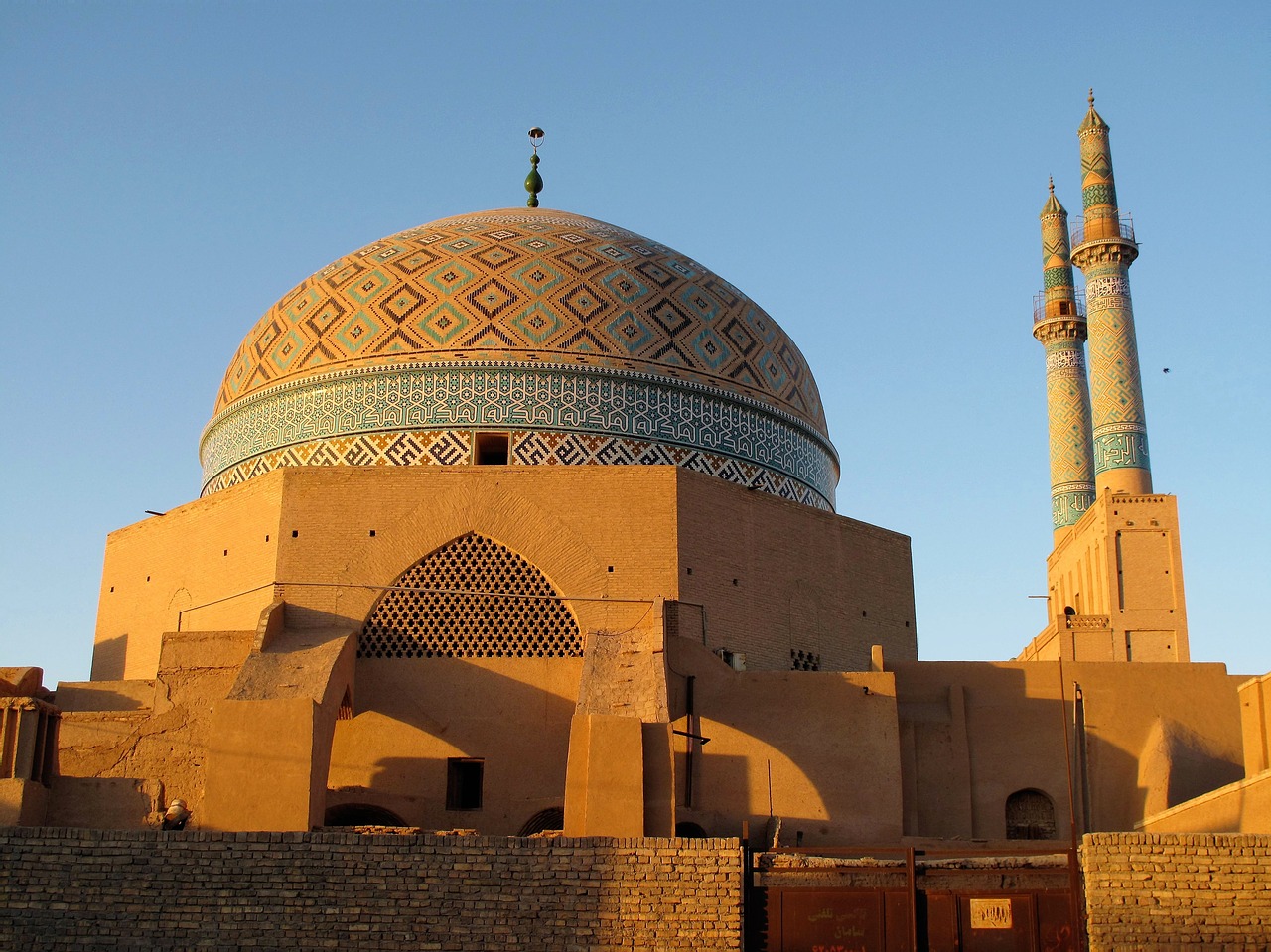 iran mosque minarets free photo