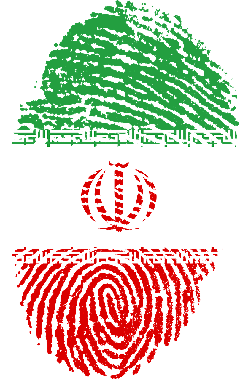 iran flag fingerprint free photo
