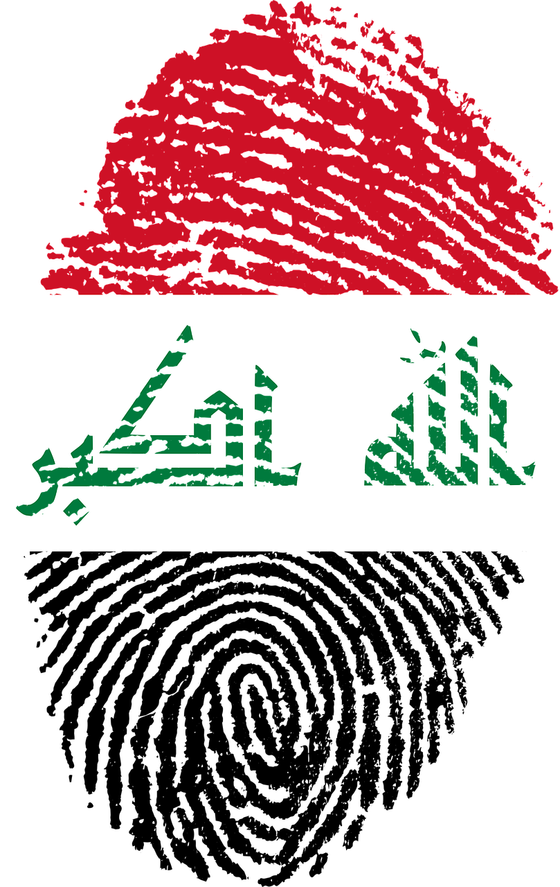 iraq flag fingerprint free photo