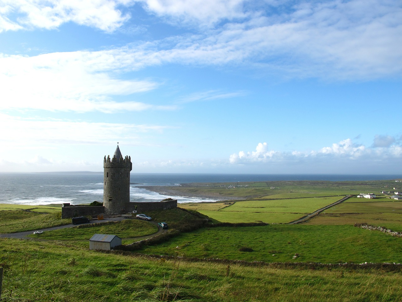 ireland castle by the sea tower free photo