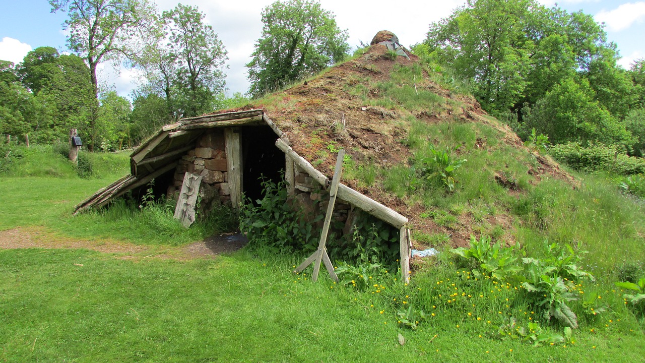 iron age hut round house caveman free photo