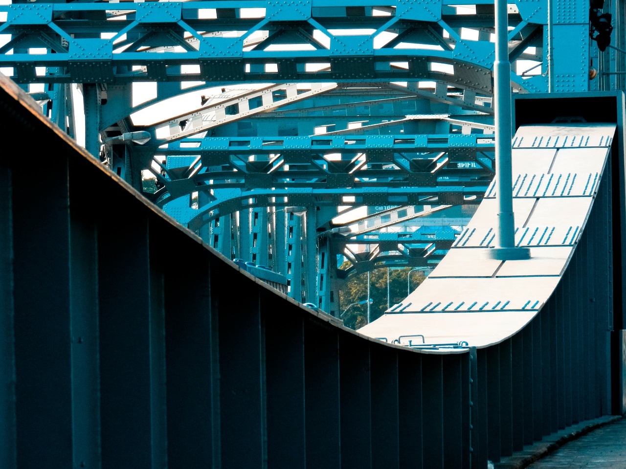 iron bridge geometric abstract free photo