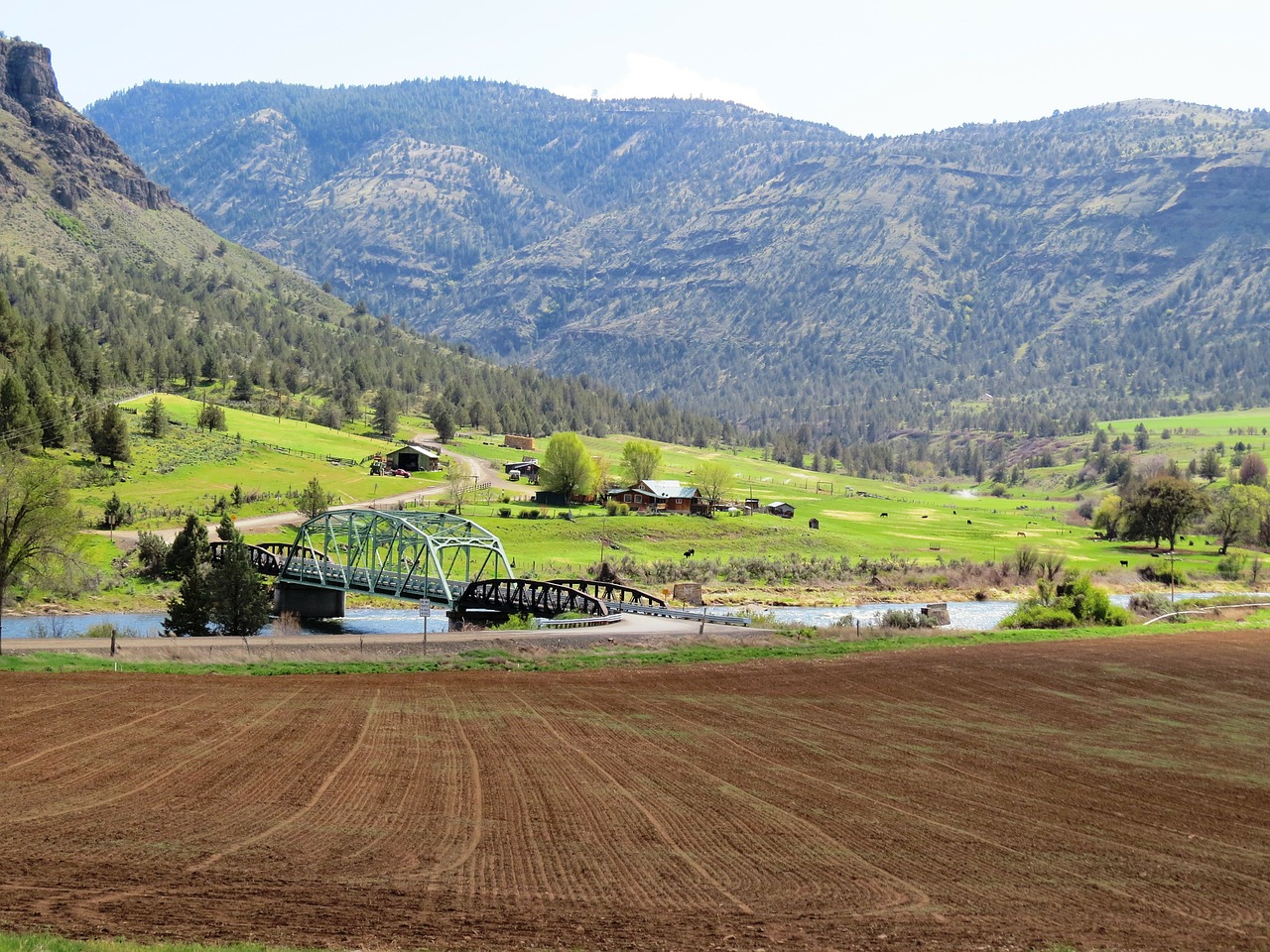 iron bridge north fork john day free photo