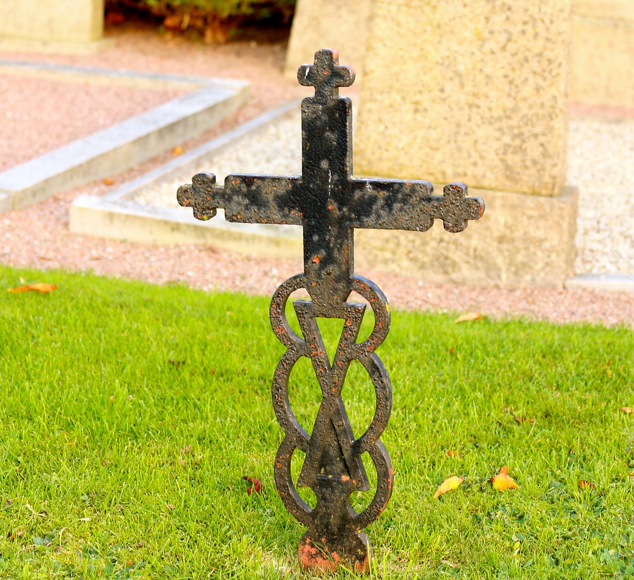 iron cross old cemetery free photo