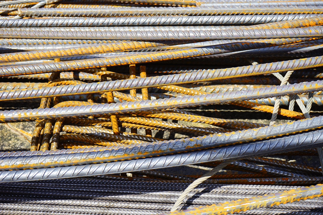 iron rods reinforcing bars steel for construction free photo