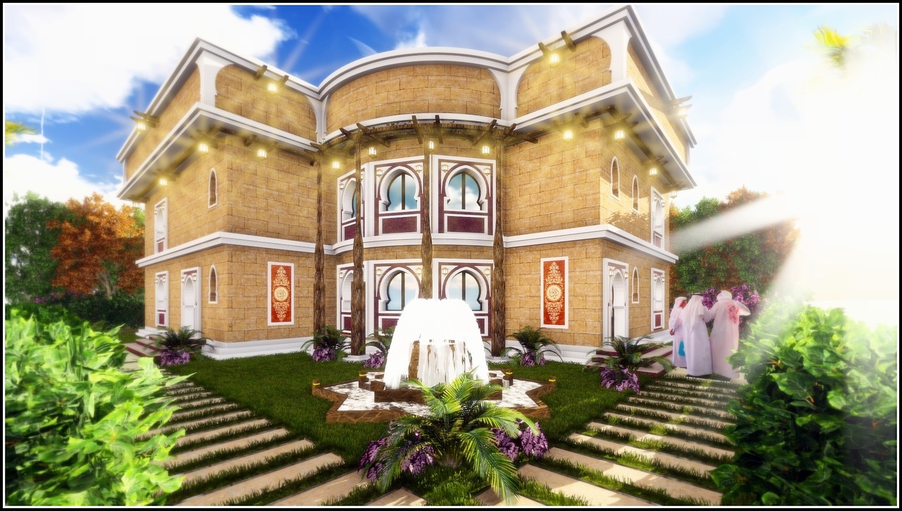 islamic arab design villa free photo