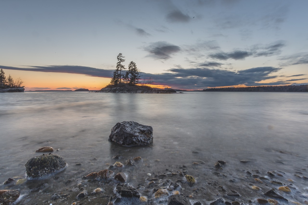 island dusk sunset free photo