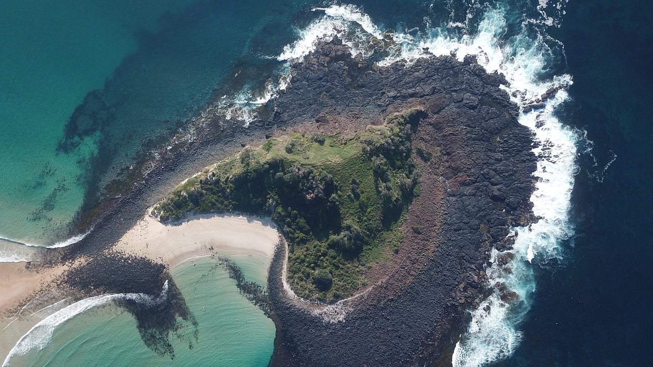 island  drone  green island free photo