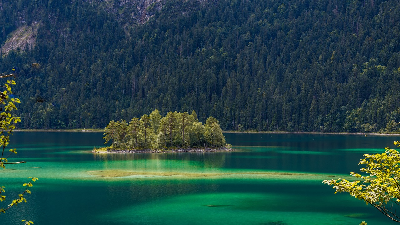 island  eibsee  lake free photo