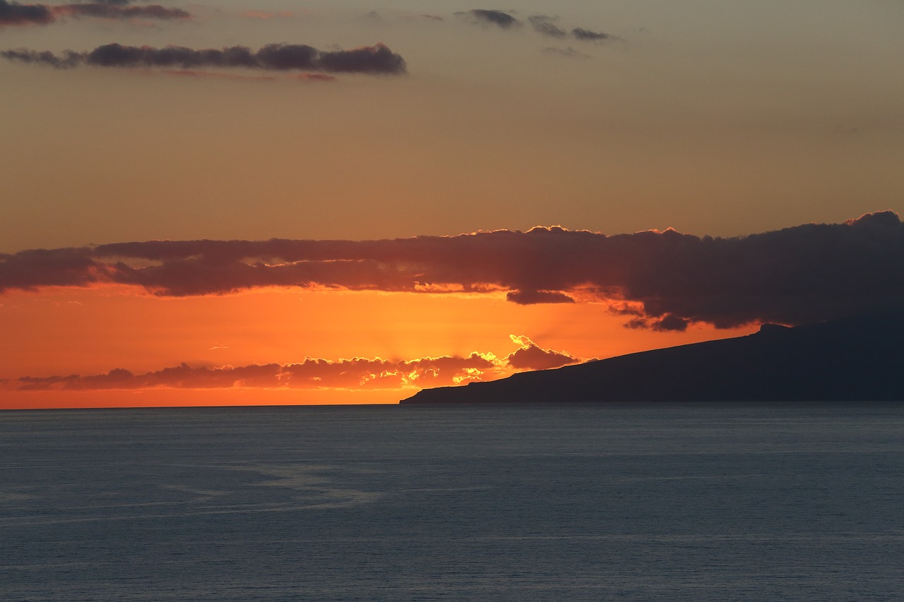 island  sunset  sky free photo