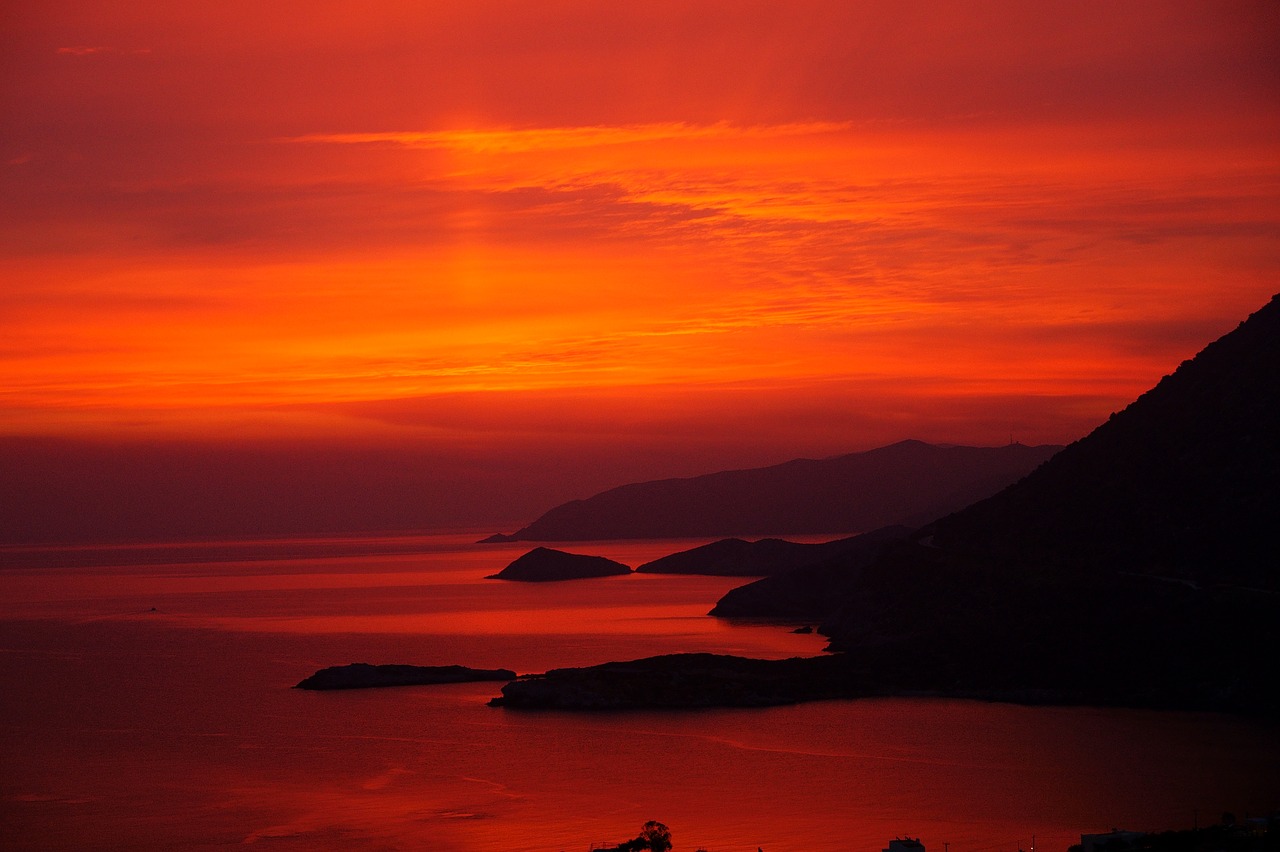 island  sunrise  crete free photo
