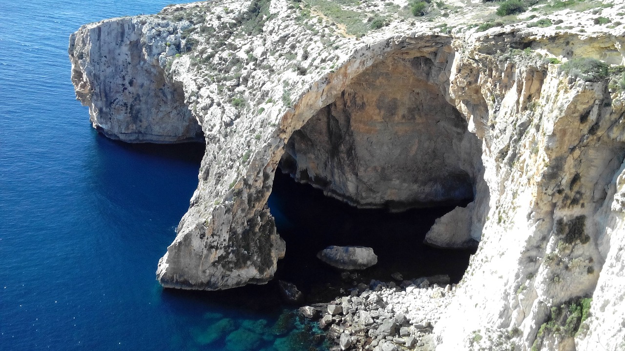 islands mortar blue grotto free photo