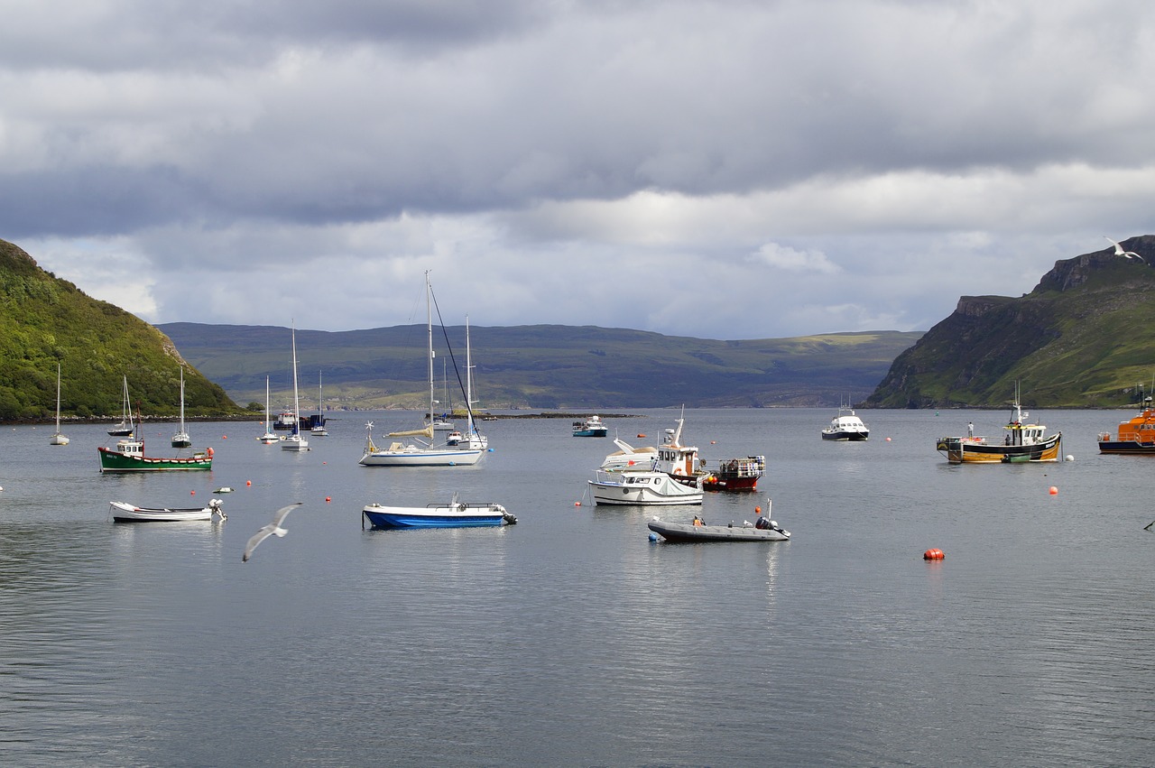 isle of skye  port  boats free photo