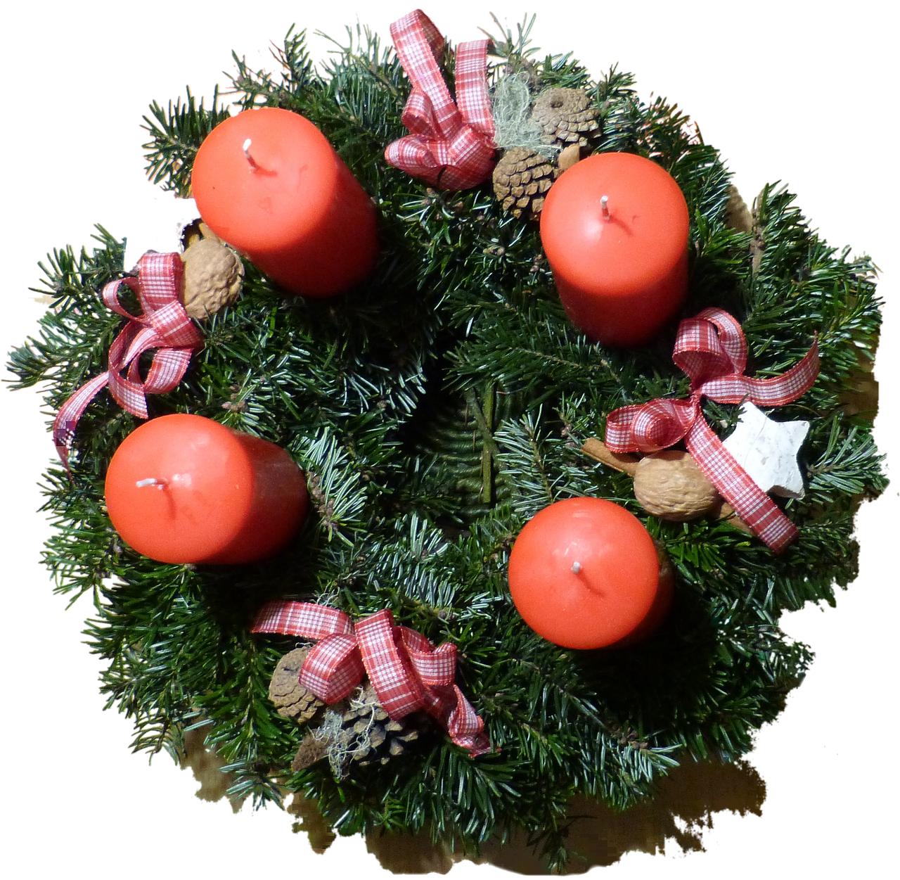 isolated advent wreath candles free photo