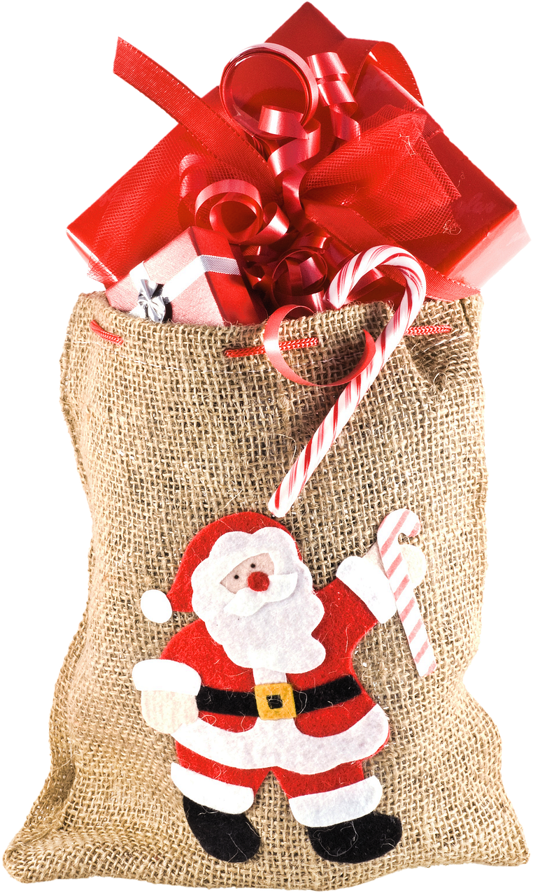 isolated christmas sack gifts free photo