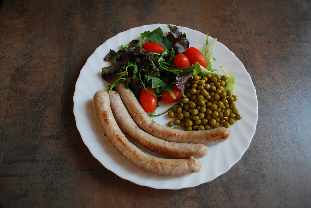 isolated meal sausage free photo