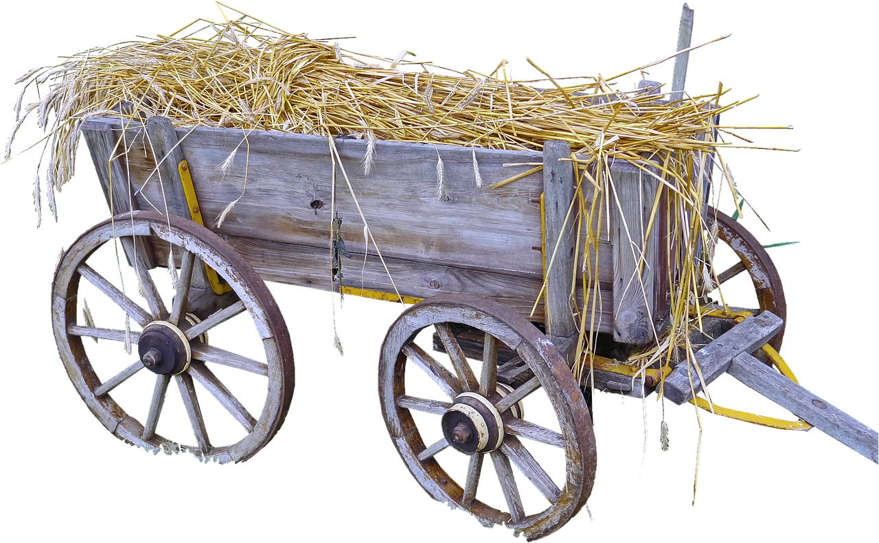 isolated hay wagon bauer free photo