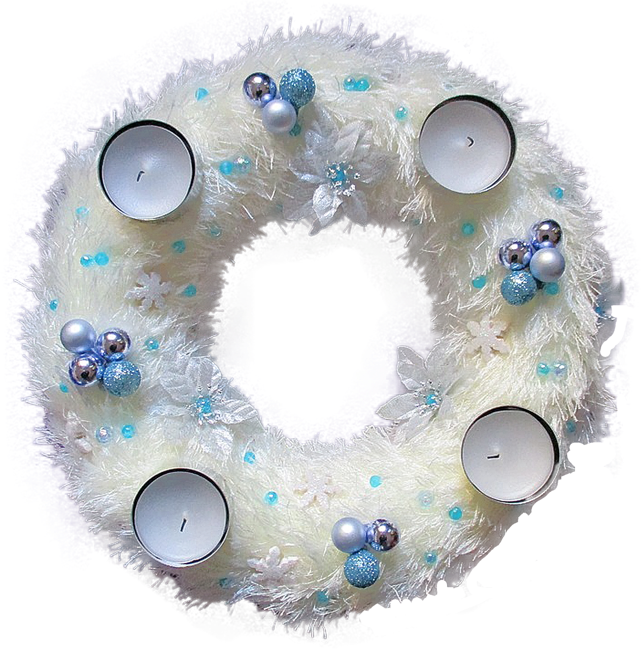 isolated advent wreath white blue free photo