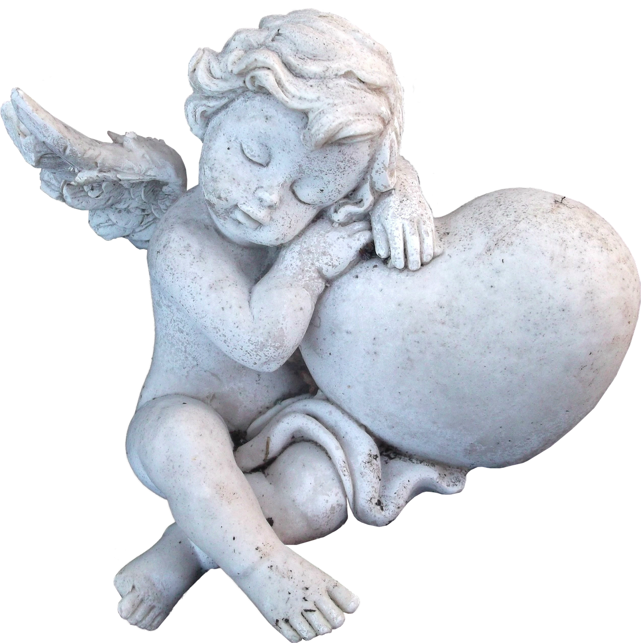 isolated angel sculptures free photo