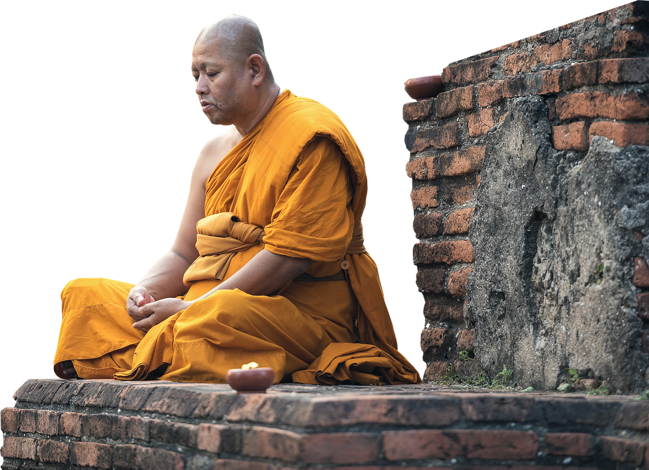 isolated monk faith free photo