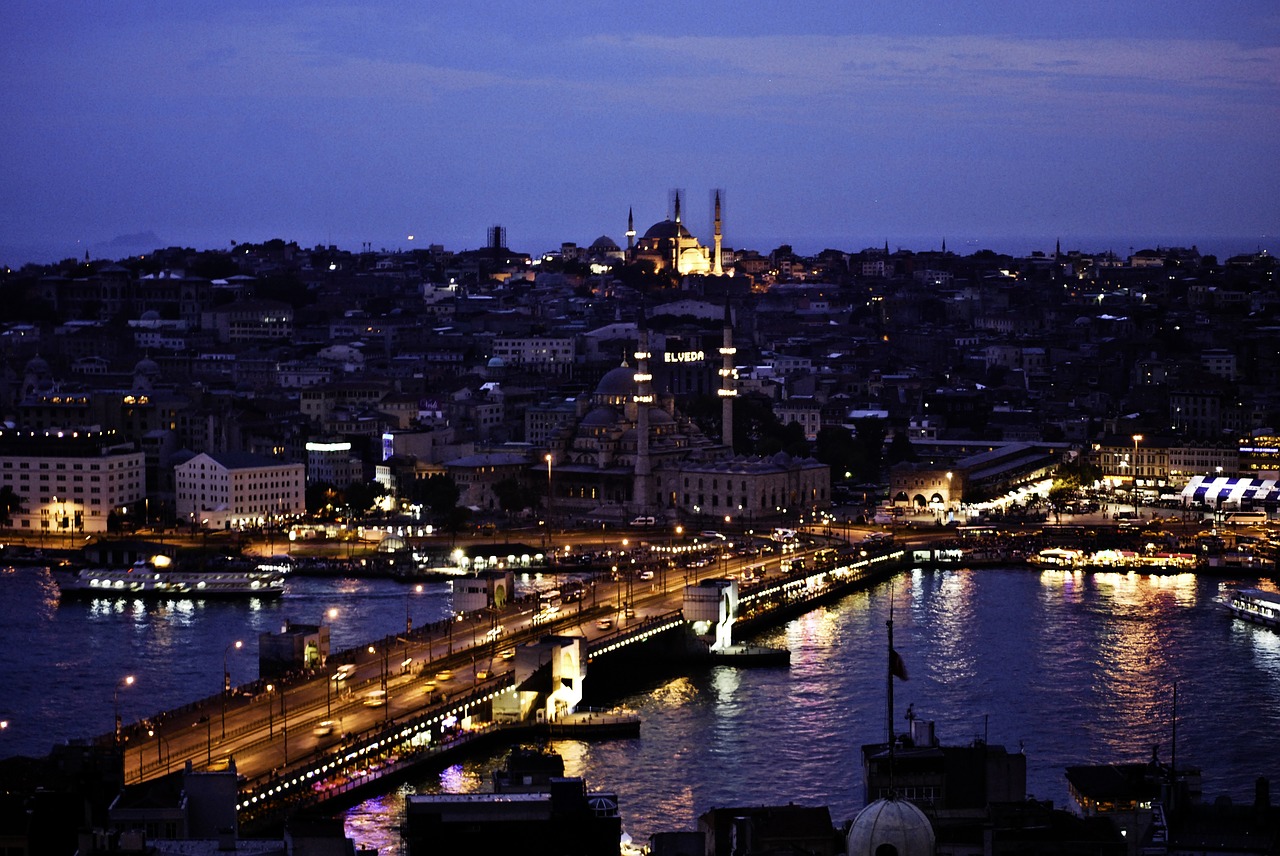 istanbul night river free photo