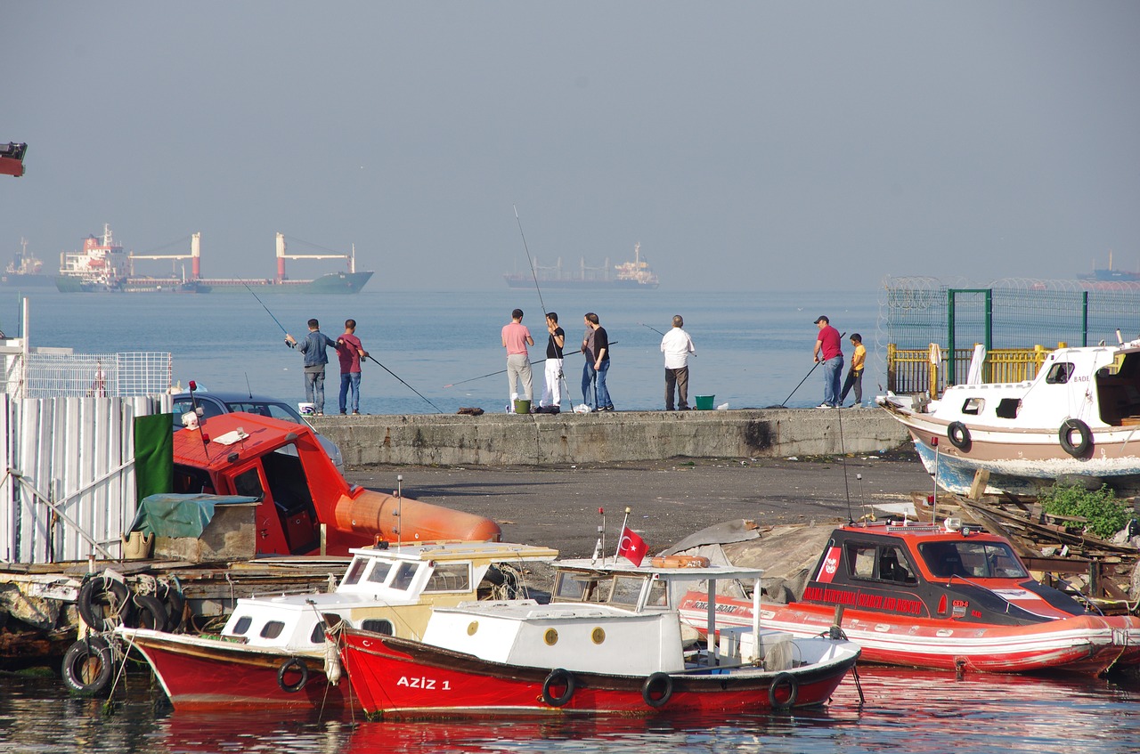 istanbul marmara sea fishermen free photo