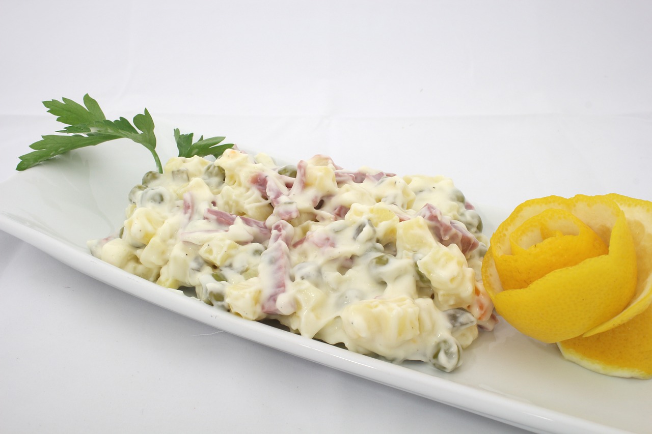 italian salad mayonnaise garnish free photo