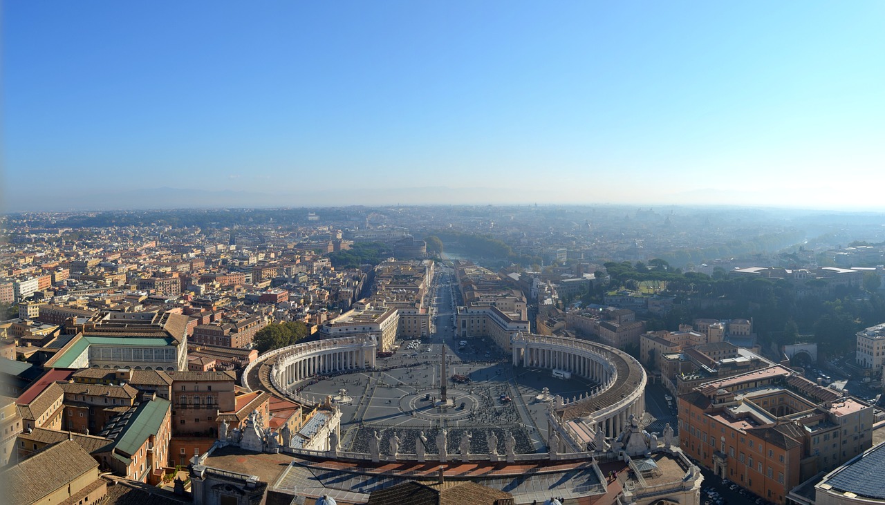 italy rome view from st peter's basilica free photo