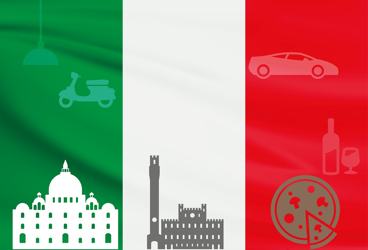 italy flag banner free photo