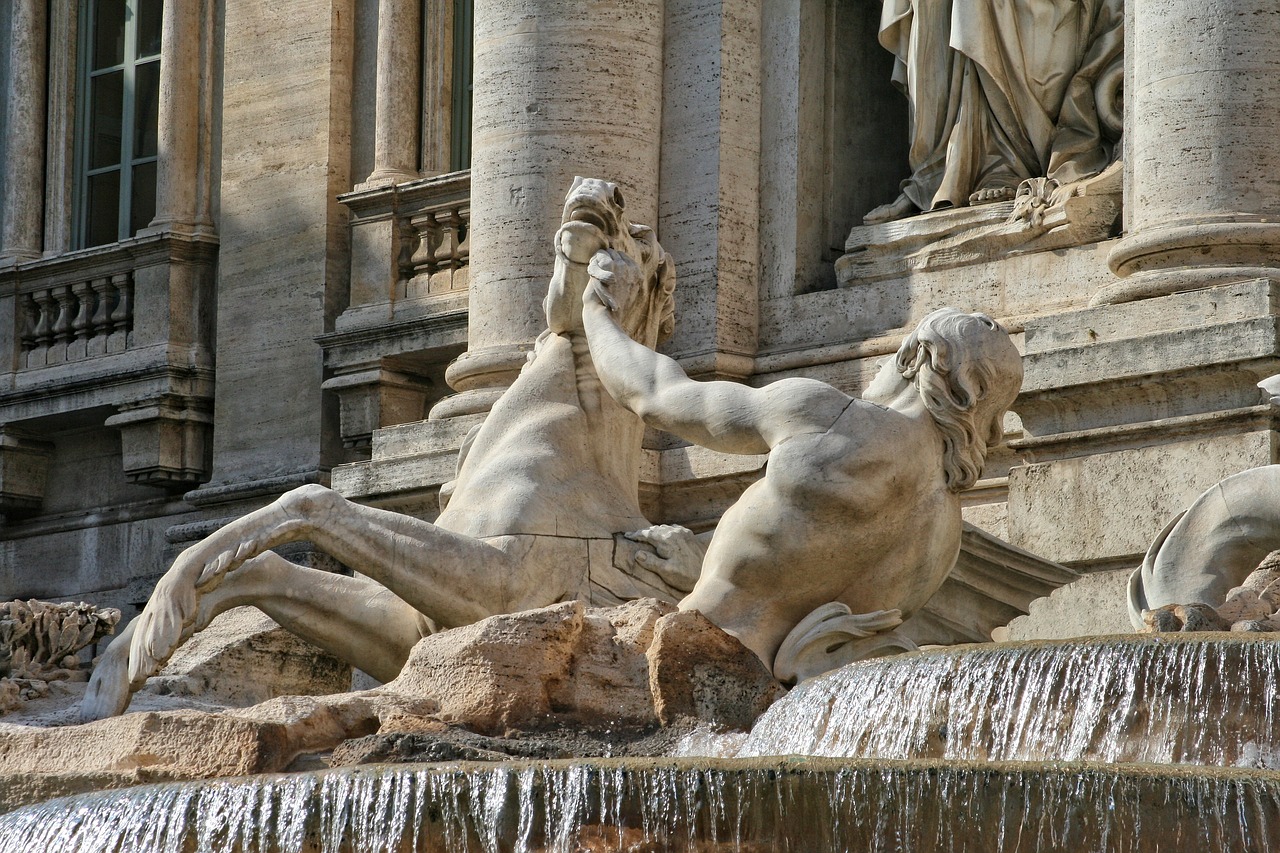 italy rome trevi fountain free photo