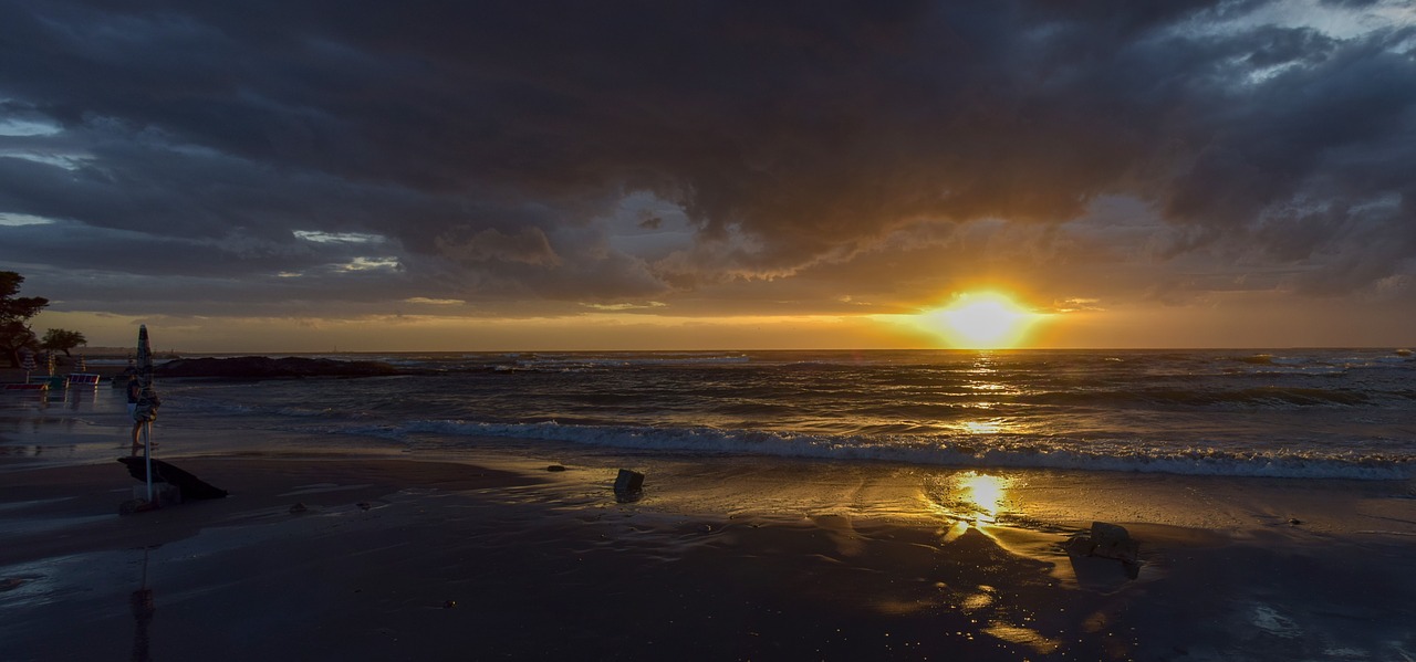 italy sunset sea free photo