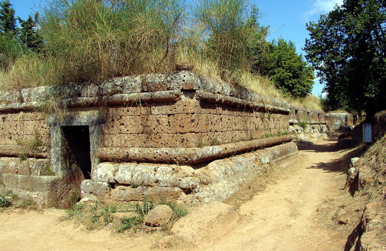 italy necropolis etruscan free photo
