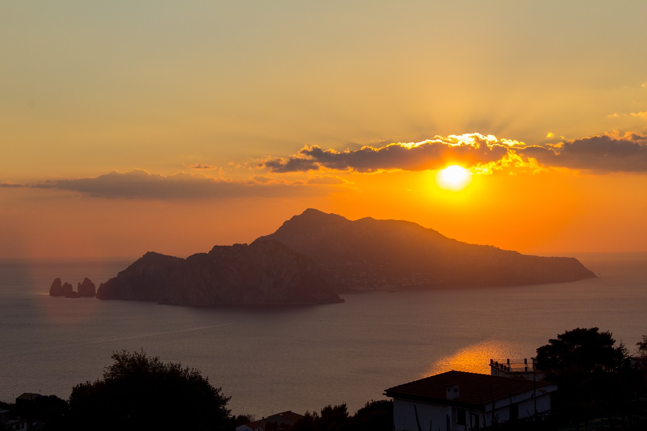 italy sunset capri free photo