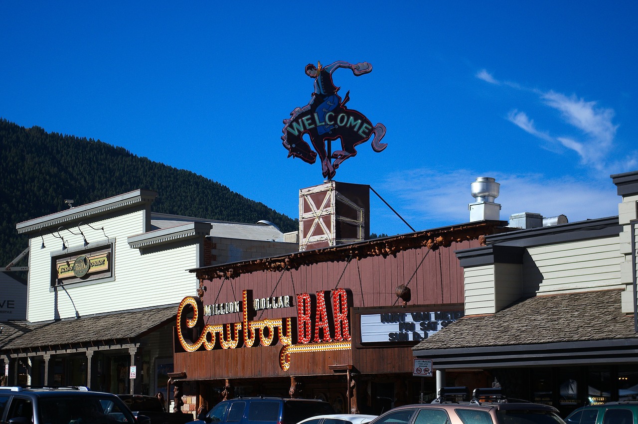 jackson hole store fronts  wyoming  stores free photo