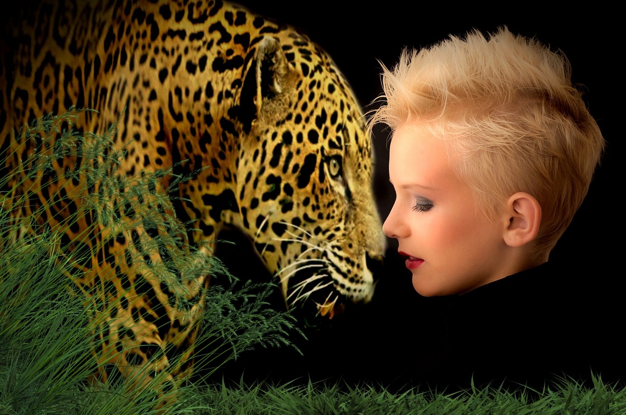 jaguar woman affection free photo
