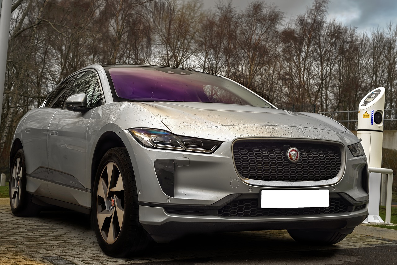 jaguar i pace  electric car  charging free photo