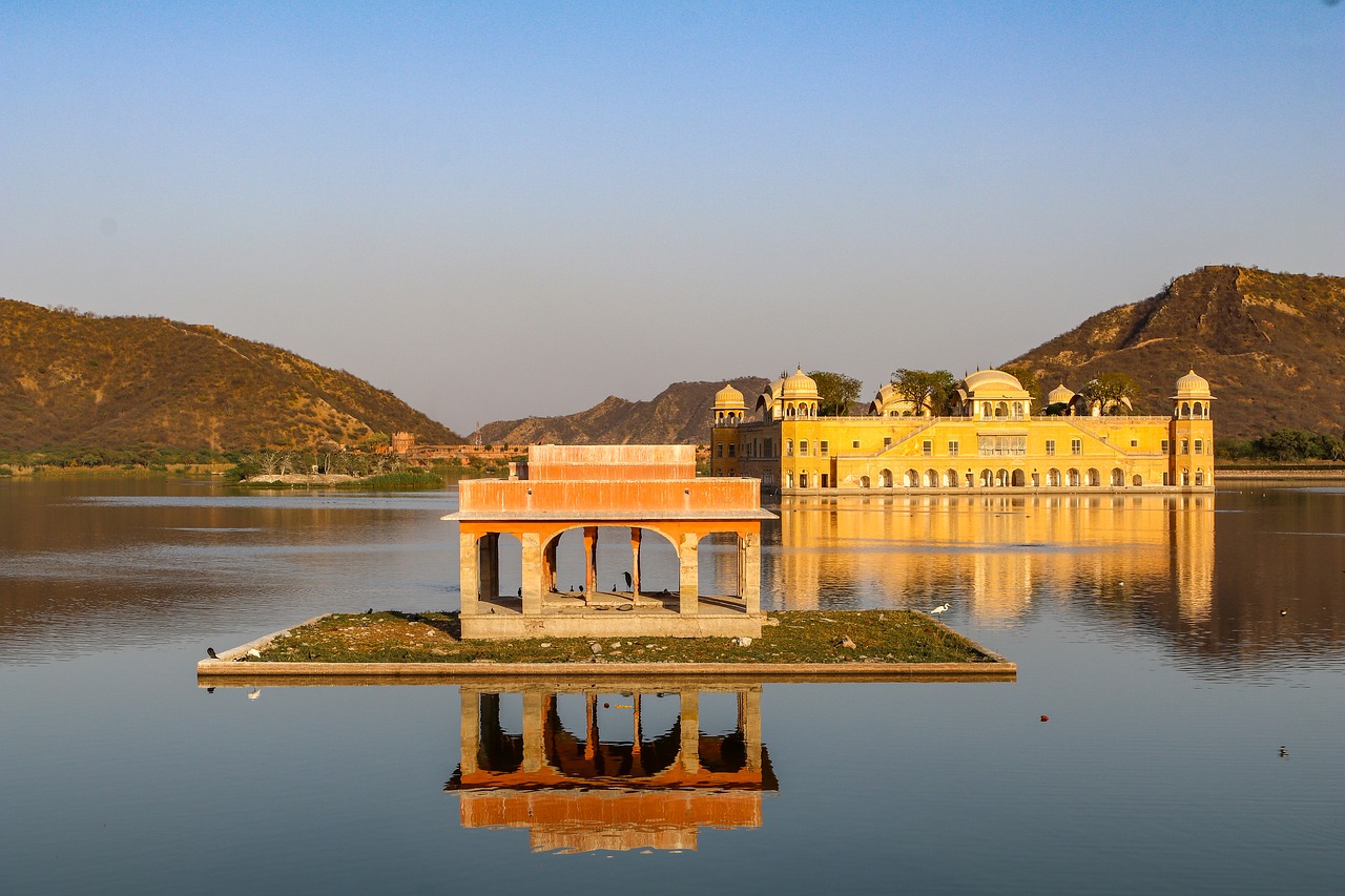 jal mahal  jaipur  sunset free photo