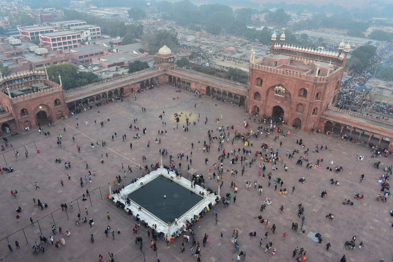 jamamasjid  top-view  indian free photo