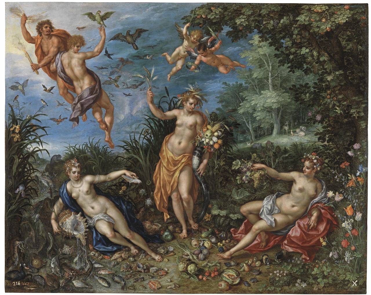 jan brueghel painting abundance and the four elements free photo