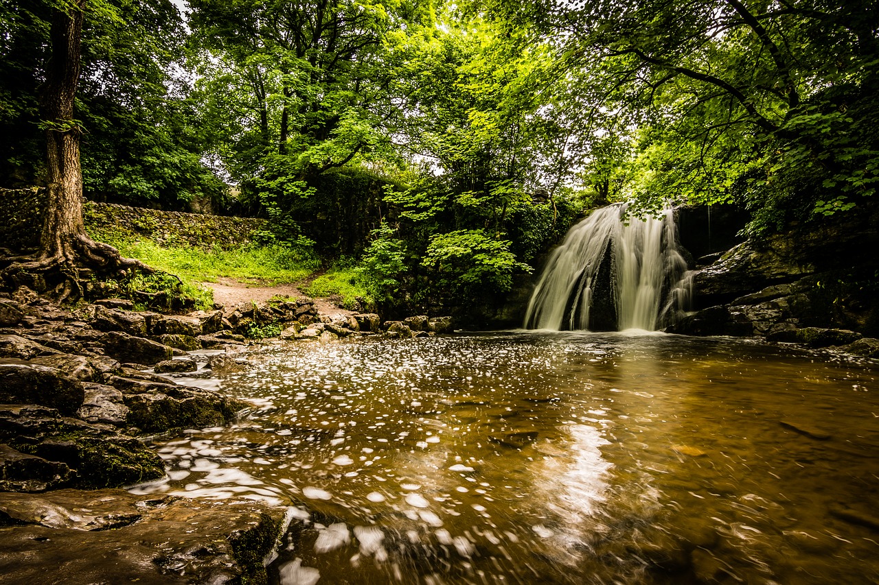 janet's foss waterfall malham free photo