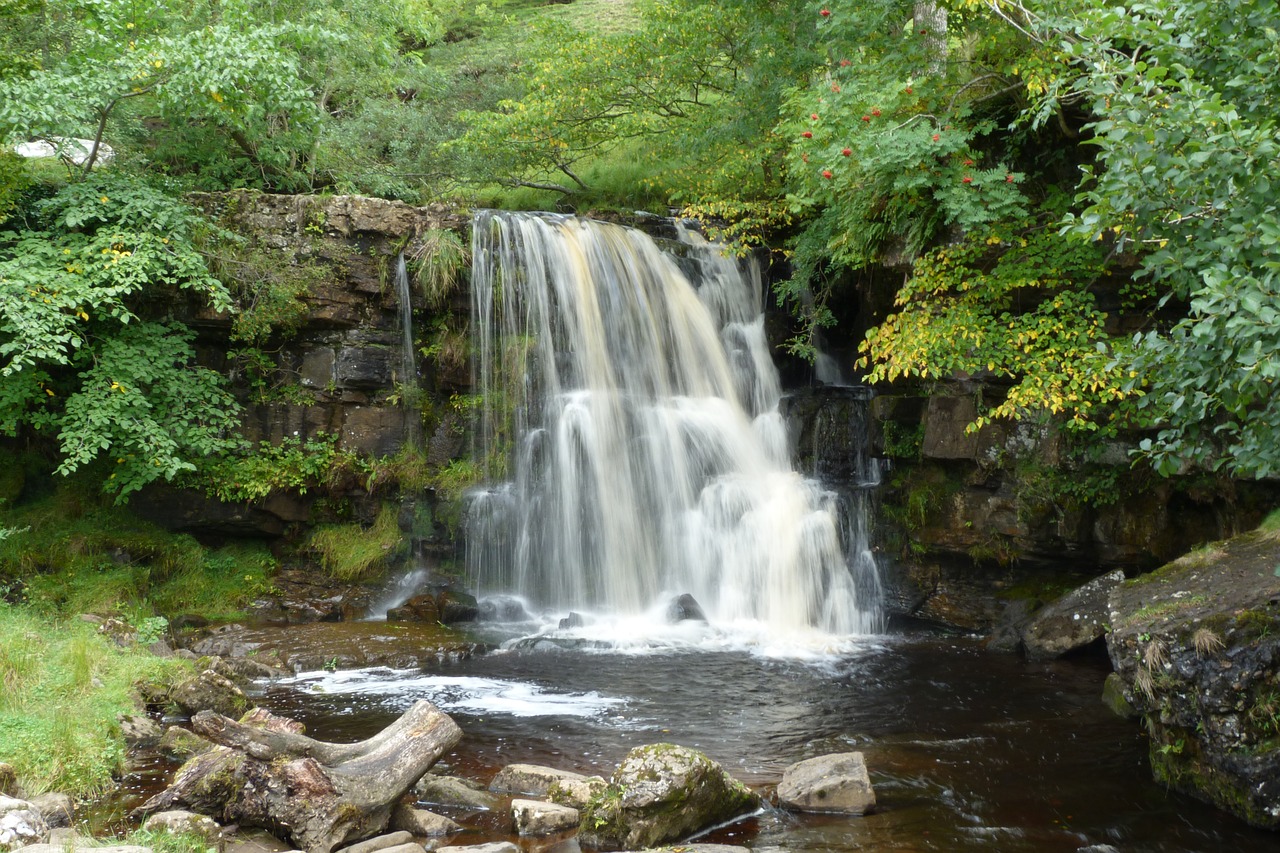 janet's foss  yorkshire  waterfall free photo