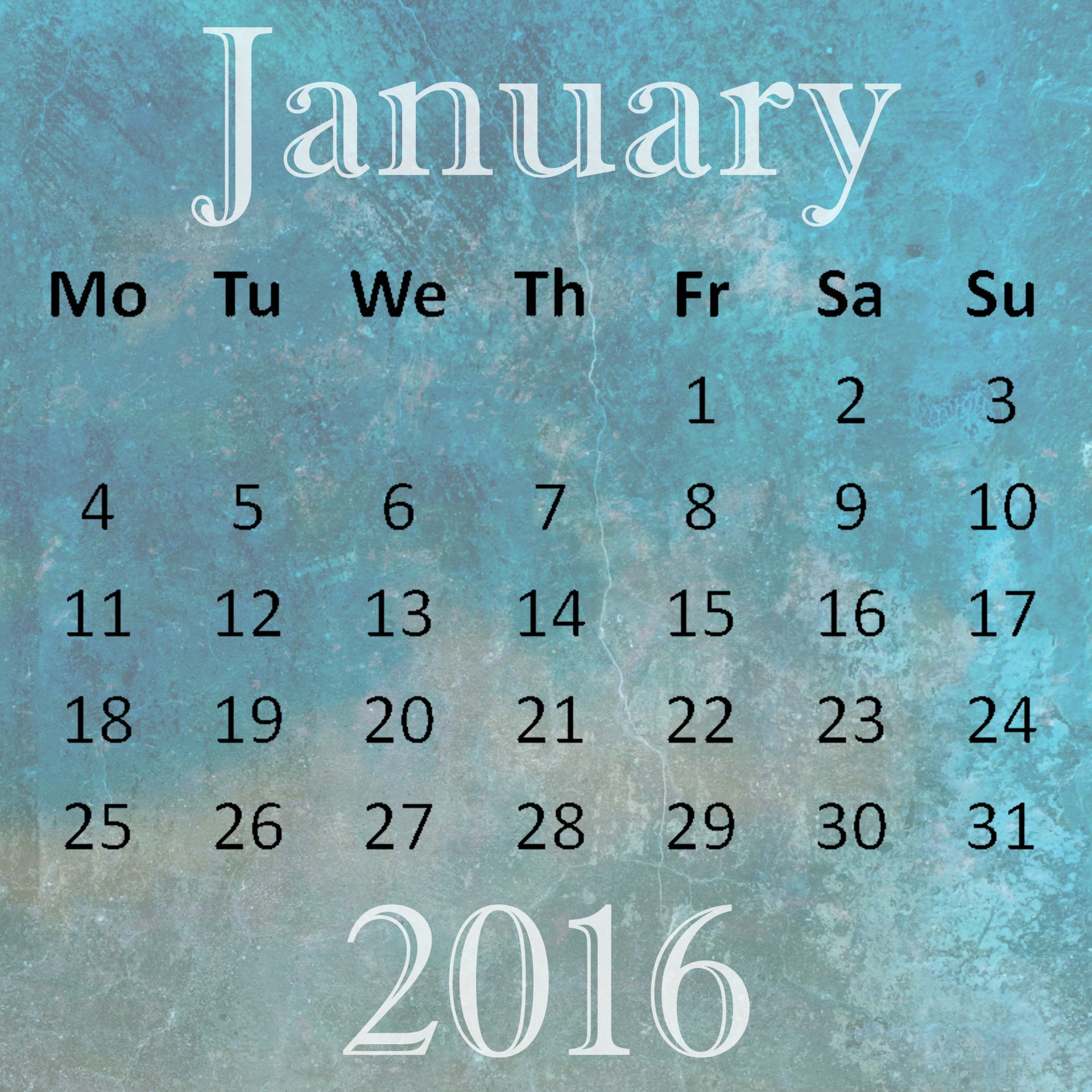 january 2016 calendar free photo