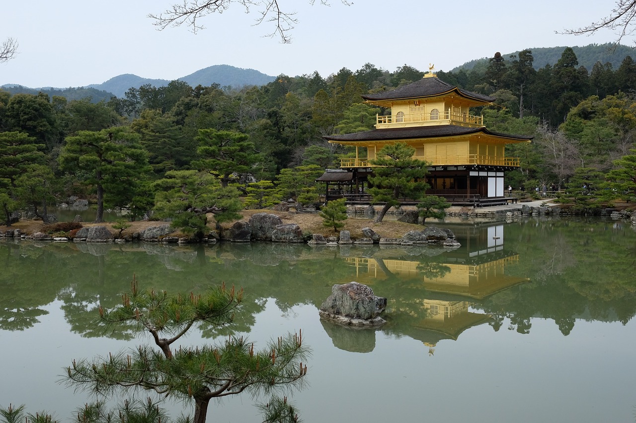 japan kyoto temple of the golden pavilion free photo