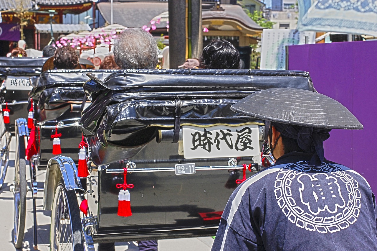 japan buggy rickshaw free photo