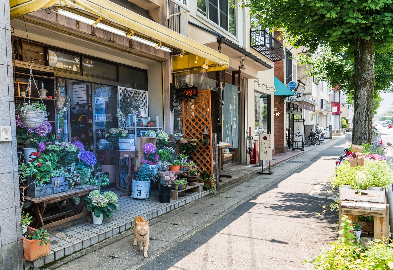 japan arashiyama flower shop free photo